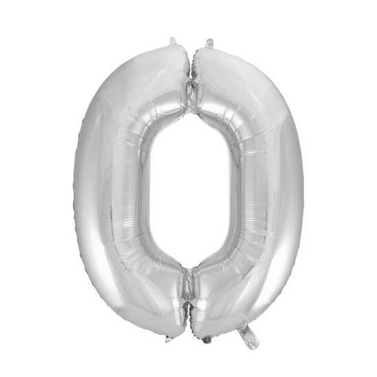 Balloon foil numerals silver- SILVER 115 cm - 0