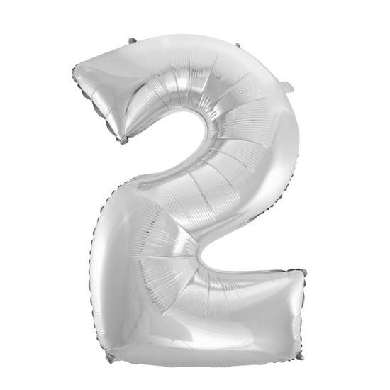 Balloon foil digits silver- SILVER 115 cm - 2