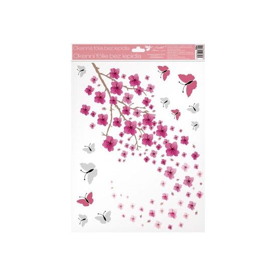 Window Film - Glittering Flowering Branches, 30x42 cm