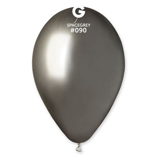 Chromed Balloon 1 PC Shiny Space Gray - Diameter 33 cm
