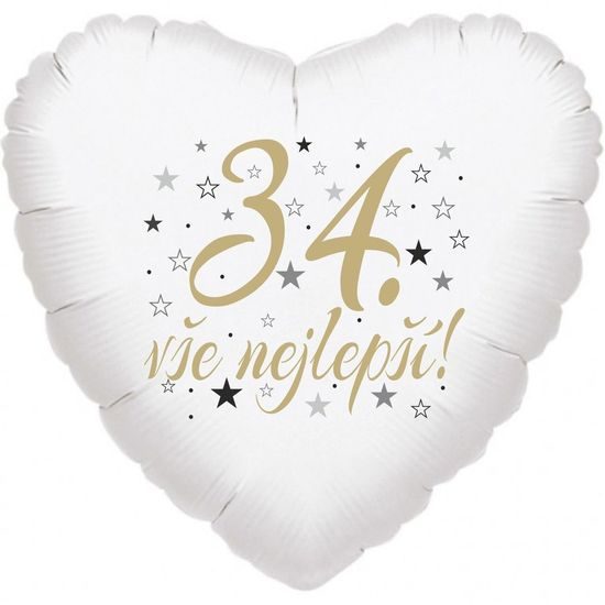 34. narozeniny balónek srdce