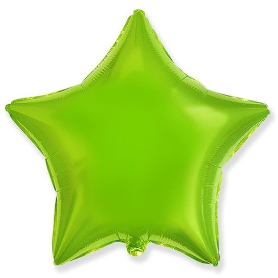 Balón foliový 45 cm Hvězda zelená limetka