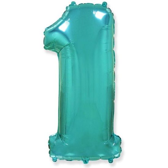 Balloon foil digits turquoise (Tiffany) 115 cm - 1