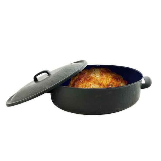 Enamel baking dish - 33x25 cm with lid