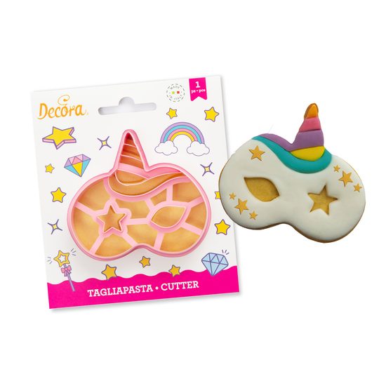 Unicorn mask cookie cutter