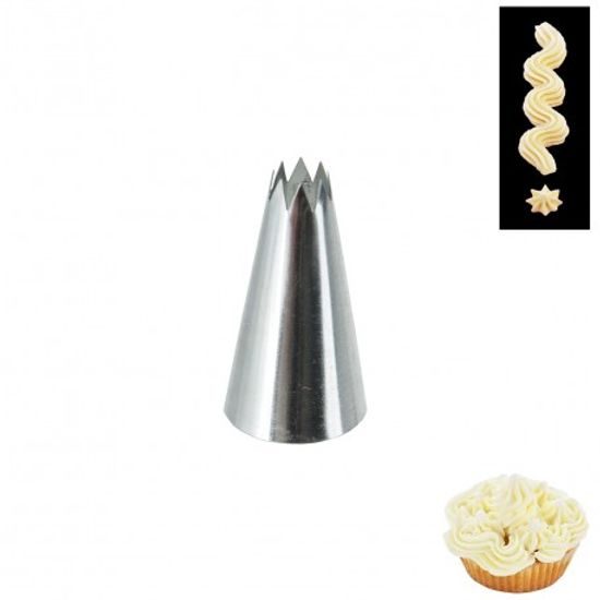 Piping nozzle stainless steel, 8-pointed star