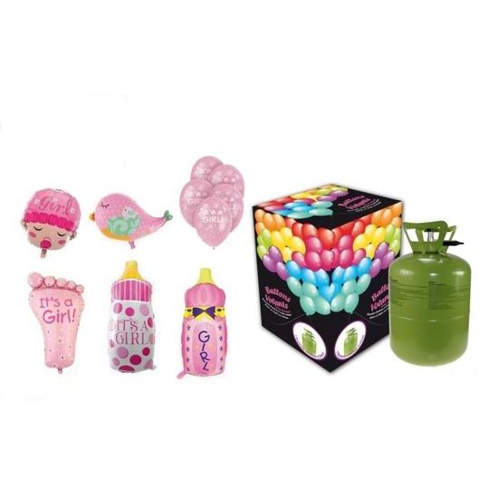 Helium for balloon filling + balloons to celebrate the birth of a baby girl - 250 l