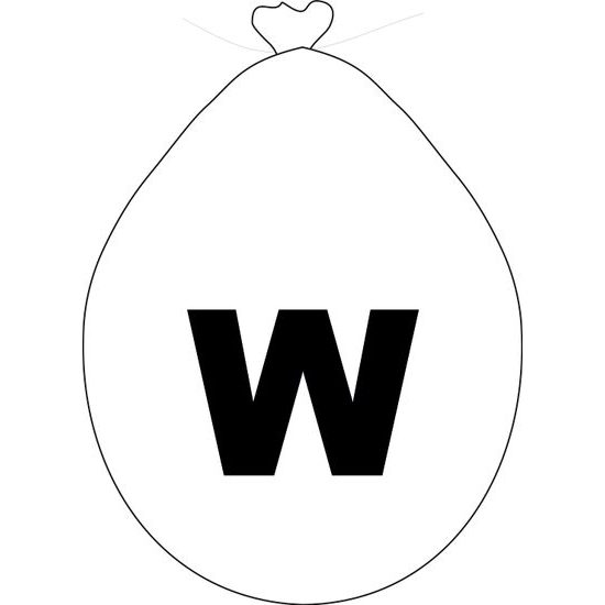 Balónek písmeno W bílé