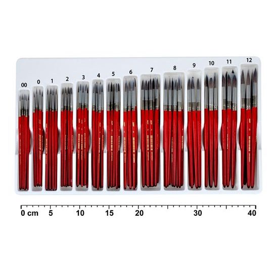 Sada okrúhlych štetcov veľkosti 00 až 12 - 144 ks