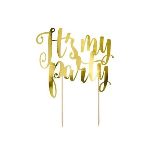 It's my party cake topper, gold, 20,5 cm