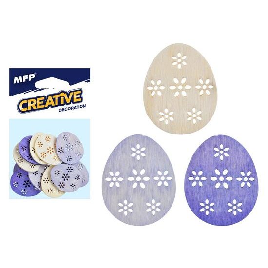 dekorace vejce přírodní 12ks 4cm mix 2221438