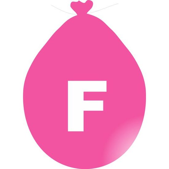 Balónek písmeno F růžové