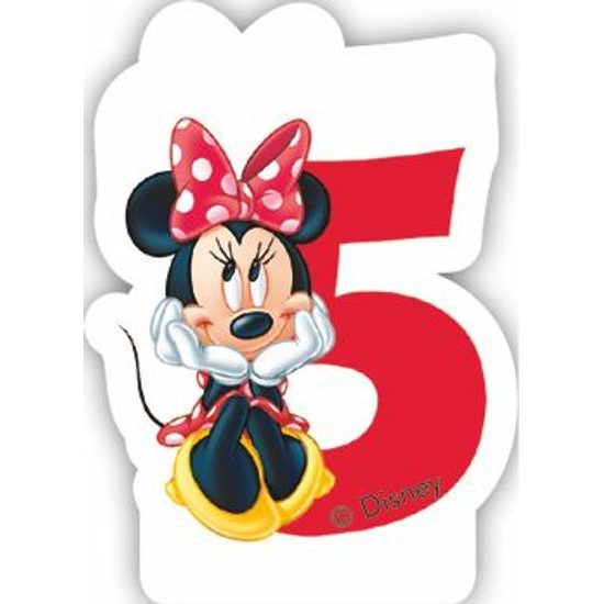 Minnie dortová svíčka bílá s červeným 5