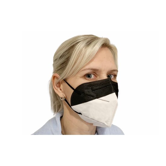 Ochranná maska dýchacích ciest KN95 - čiernobiela