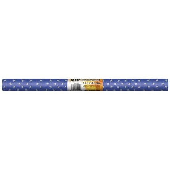 krepový papír role 50x200cm modrý bílé hvězdy 5811370