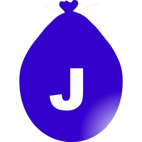 Balónek písmeno J modré