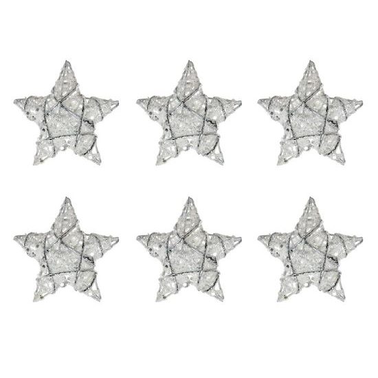 hvězdičky bílé vánoční vánoční set 7,5cm/6ks R4589/white 8885947
