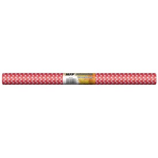 krepový papír role 50x200cm červený, bílé puntíky 5811371