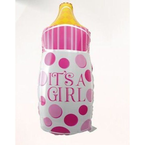 Foil balloon baby bottle Girl 80 cm