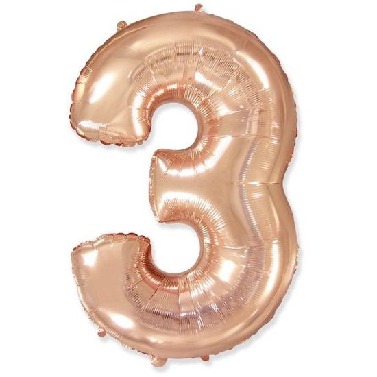 Balloon foil numerals rose gold - Rose Gold 115 cm - 3