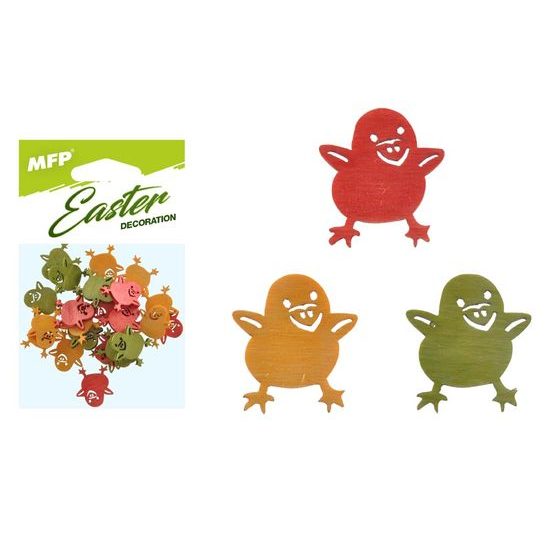 dekorace kuřátko barevné 24ks 2cm mix 2221453