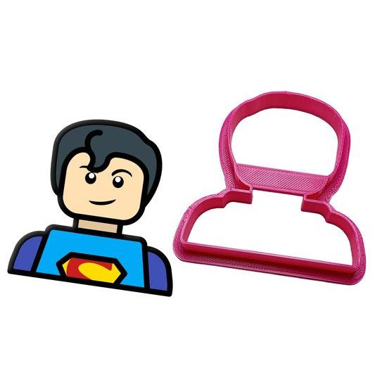 Cookie gingerbread cutter Lego Head Superman / Boy - 3D print