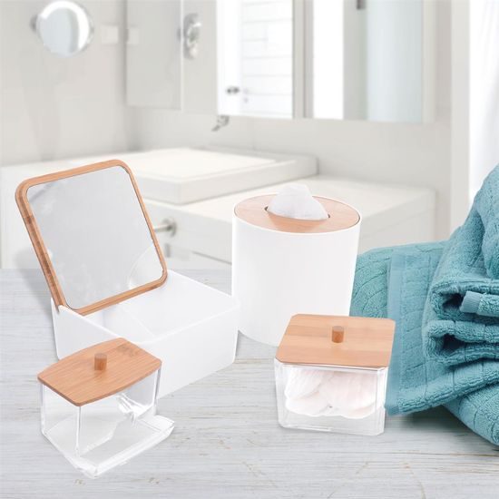 Kozmetický kôš odp. Whitney plast/bambus