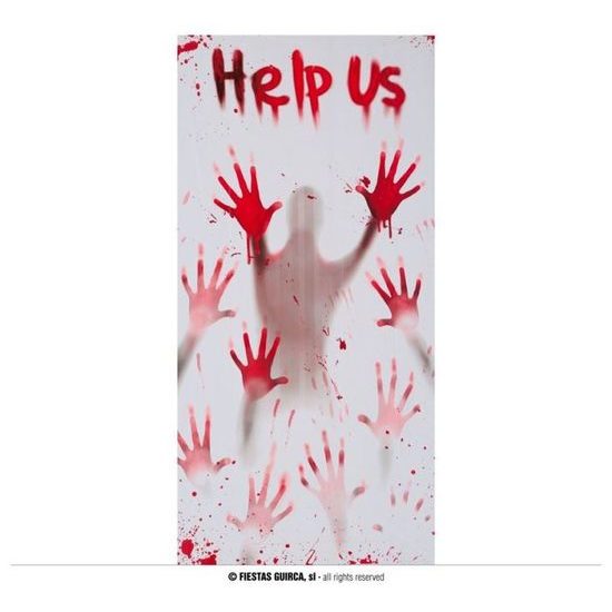 Dekorace na dveře - krvavé stopy - Halloween 76X152 cm