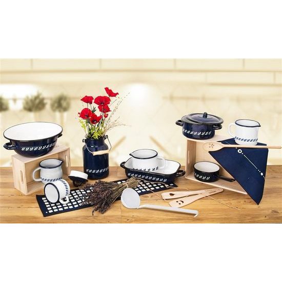 Enameled Lid MODROTISK 18 cm