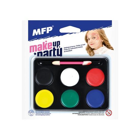 MakeUp Party Face Paint Set with Brush - 6 pcs