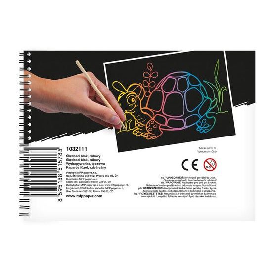 škrabací obrázek blok 14x10cm 10l mix/duha 1032111