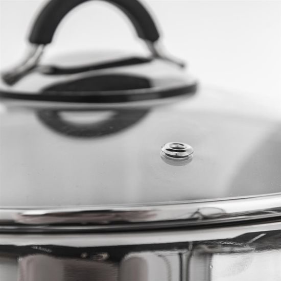DALIE Stainless Steel Casserole 2.6 L with Glass Lid