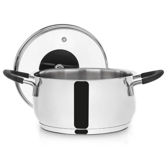 DALIE Stainless Steel Casserole 2.6 L with Glass Lid