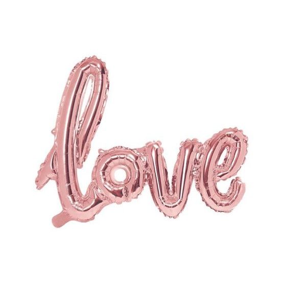 Foil balloon LOVE Valentine's Day, rose gold - rose gold, 73x59cm