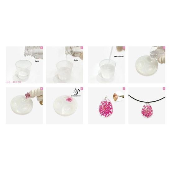 DIY Creative set - epoxy drop necklaces