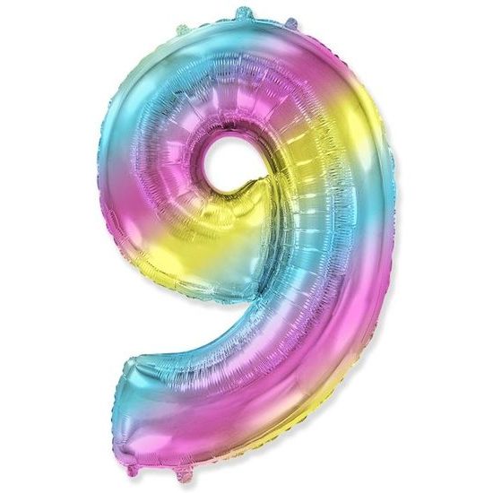 Balón foliový číslice DUHOVÁ 115 cm - 9