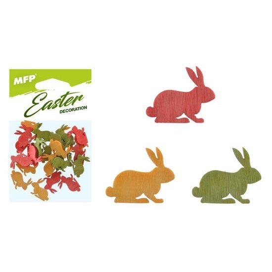 dekorace zajíc barevný 24ks 2cm mix 2221455