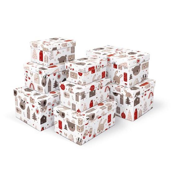 krabice dárková vánoční B-V007-C 20x12x10cm 5370925