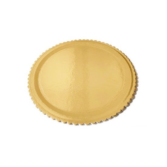 Cake mat gold with border 22 cm - set of 10