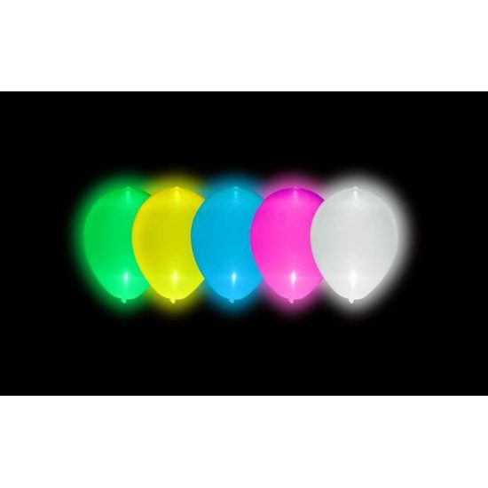 Balóniky s LED svetlom - 5 ks mix farieb