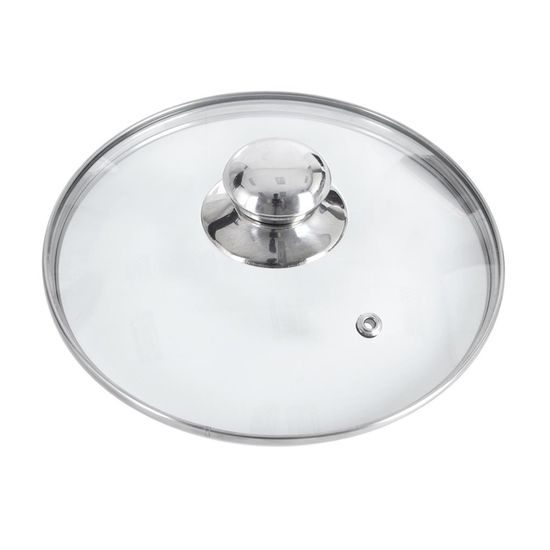 Skleněná poklice s nerez úchytom pr. 22 cm