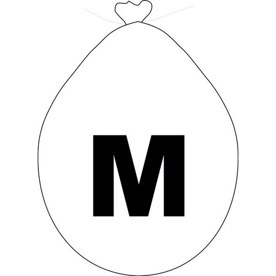 Fehér M betűs lufi