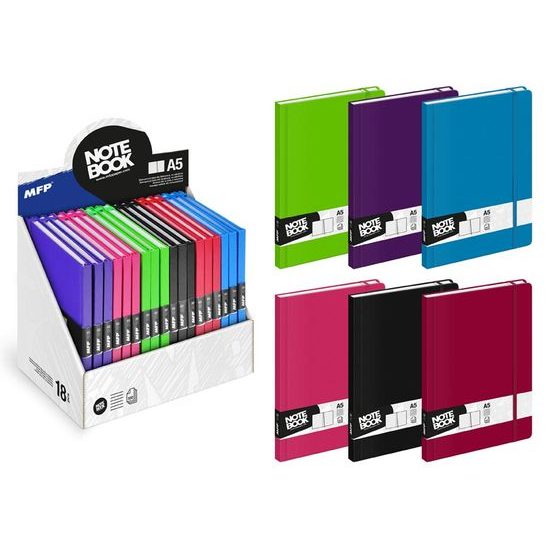 A5 Notebook with Elastic Band, Lined, 100 Sheets, Assorted Colors 7500715