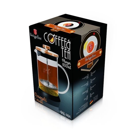 Konvička na čaj a kávu French Press 600 ml Rosegold collection