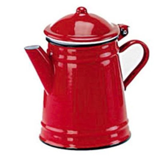 Smaltovaná kanvica na kávu 1l - červená