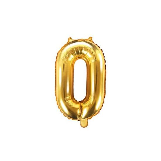 Balón foliový číslice zlatá 35 cm - 0 (NELZE PLNIT HELIEM)