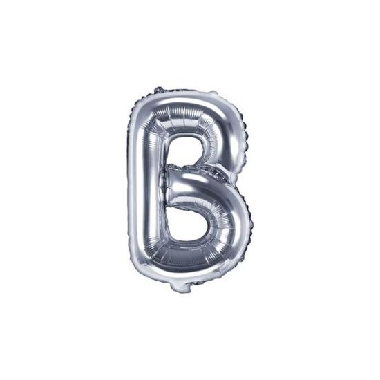 Balloon foil letter "B", 35 cm, silver (NELZE PLNIT HELIEM)