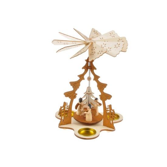 svícen točící dřevěný 17,5x17,5x23,5cm BD-21651B 8885863