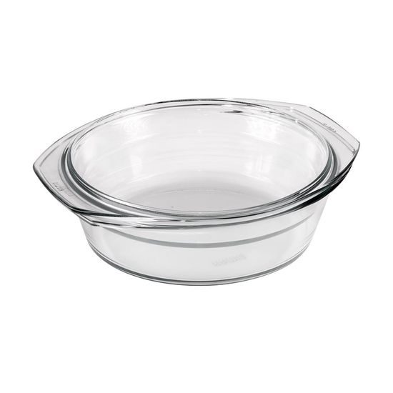 Glass baking and roasting pan - round 2,5 l + 1,2 l lid