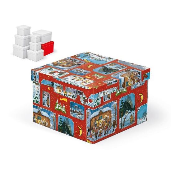 krabice dárková vánoční C-V005-HL 22x22x15cm 5370777
